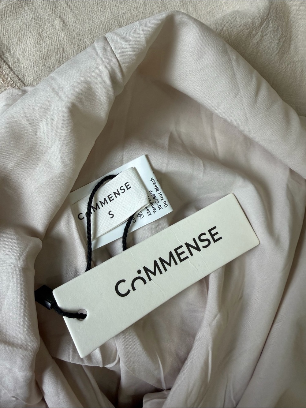 Commense Oatmeal Beige Tie-Shoulder Backless 100% Cotton Maxi Dress Small NWT - Picture 9 of 11
